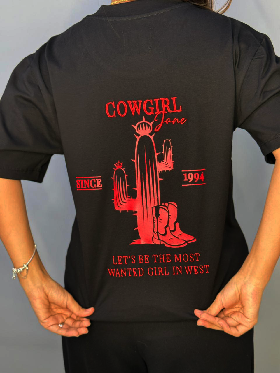 Cowgirl T-Shirt Olimpi Negra 1025