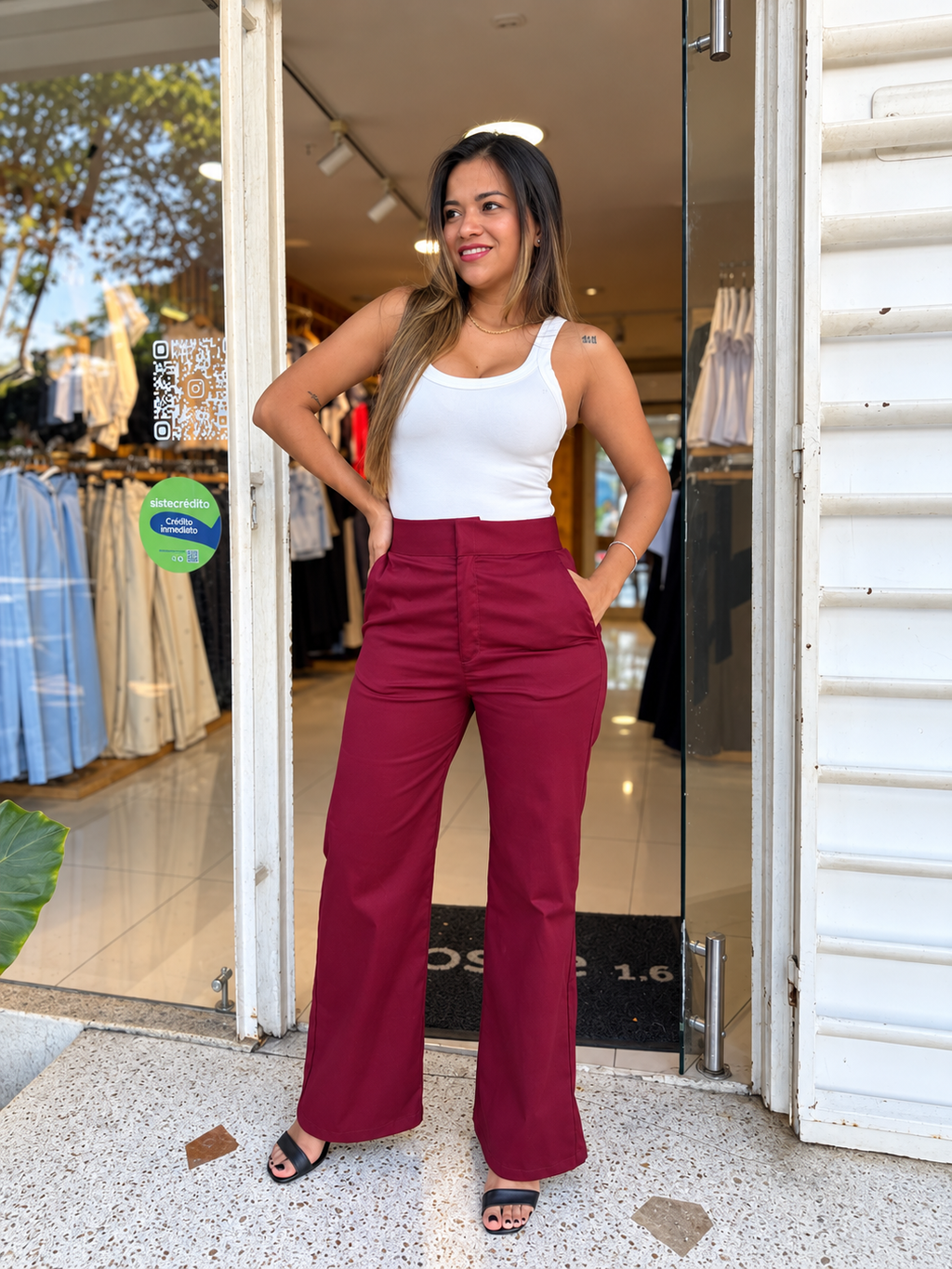 PANTALON NAIA BORGOÑA