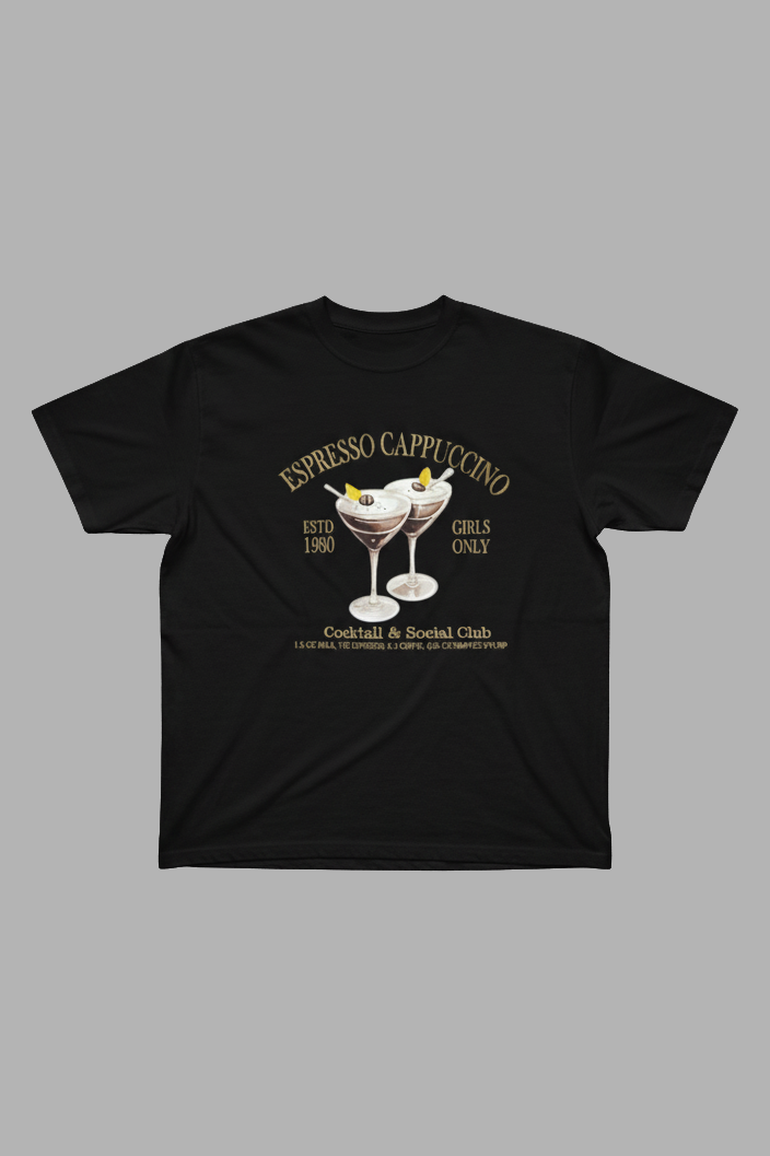 Espresso Cappuccino T-Shirt Olimpi Negra 1025