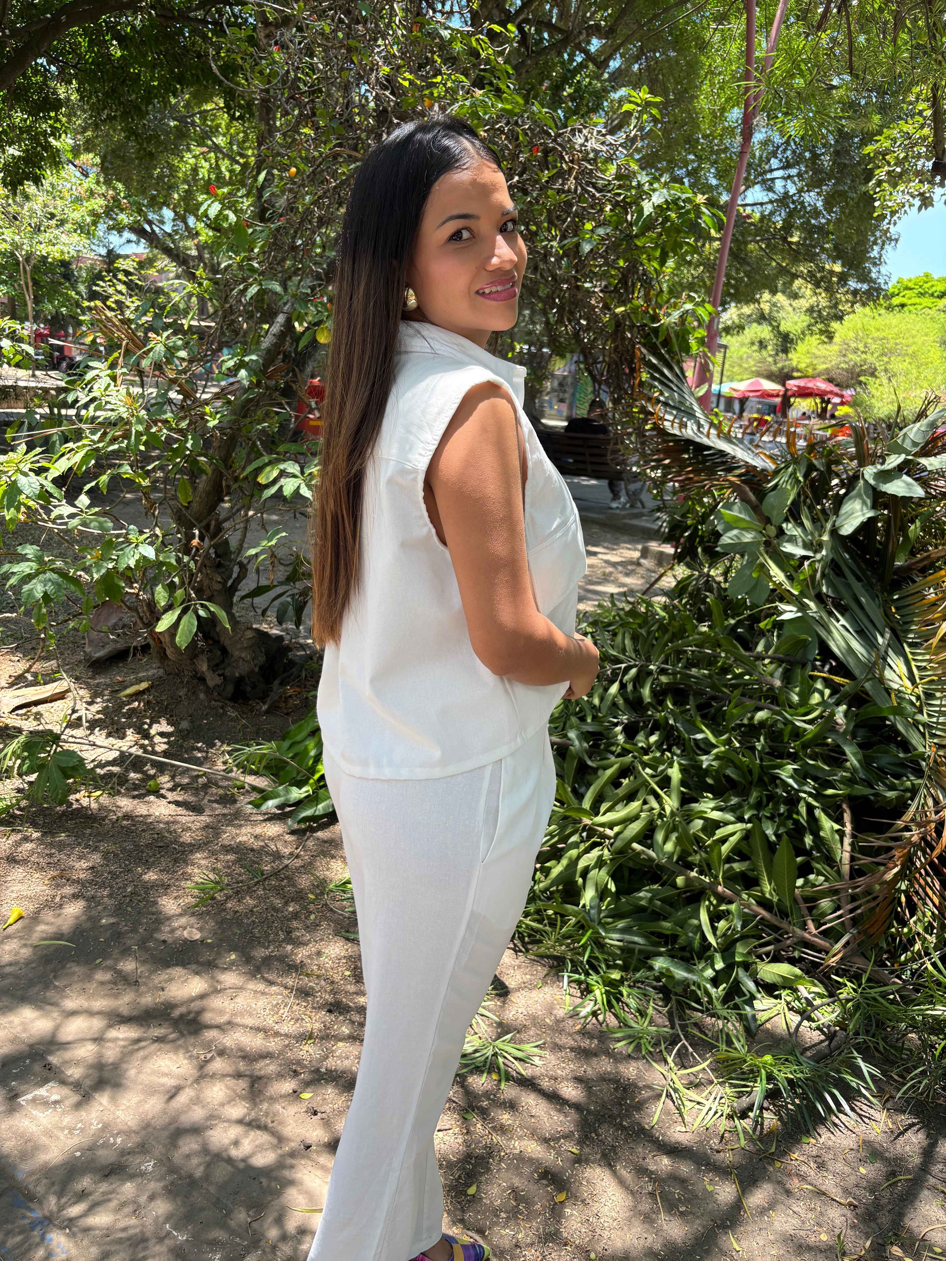 Pantalon Candida Marfil