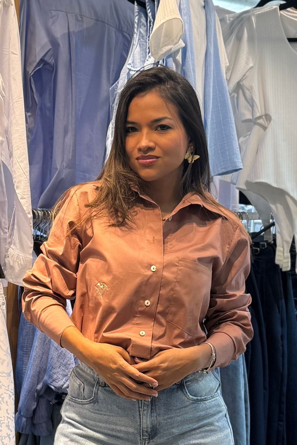 Camisa María Del Mar Mocca