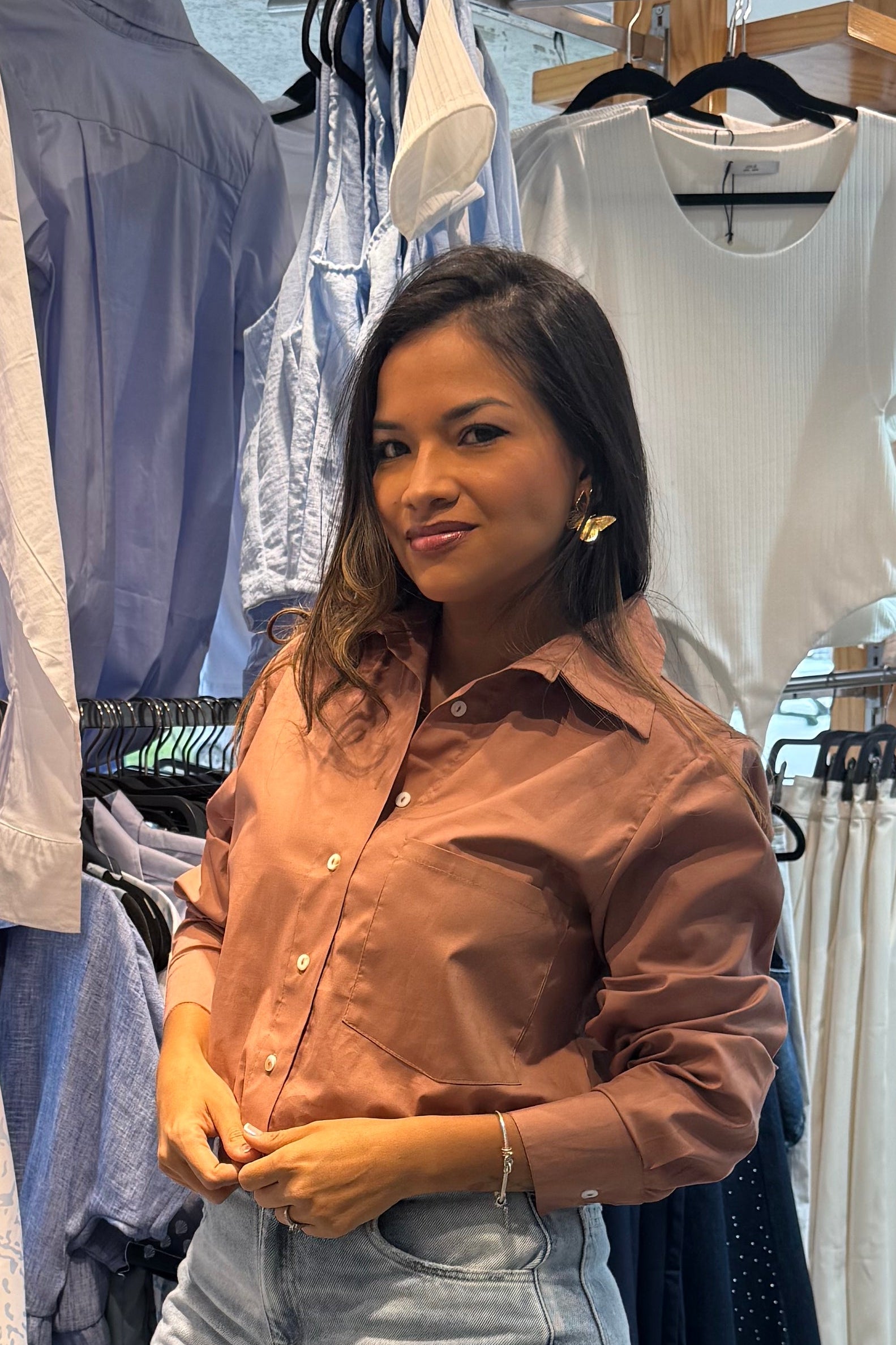 Camisa María Del Mar Mocca