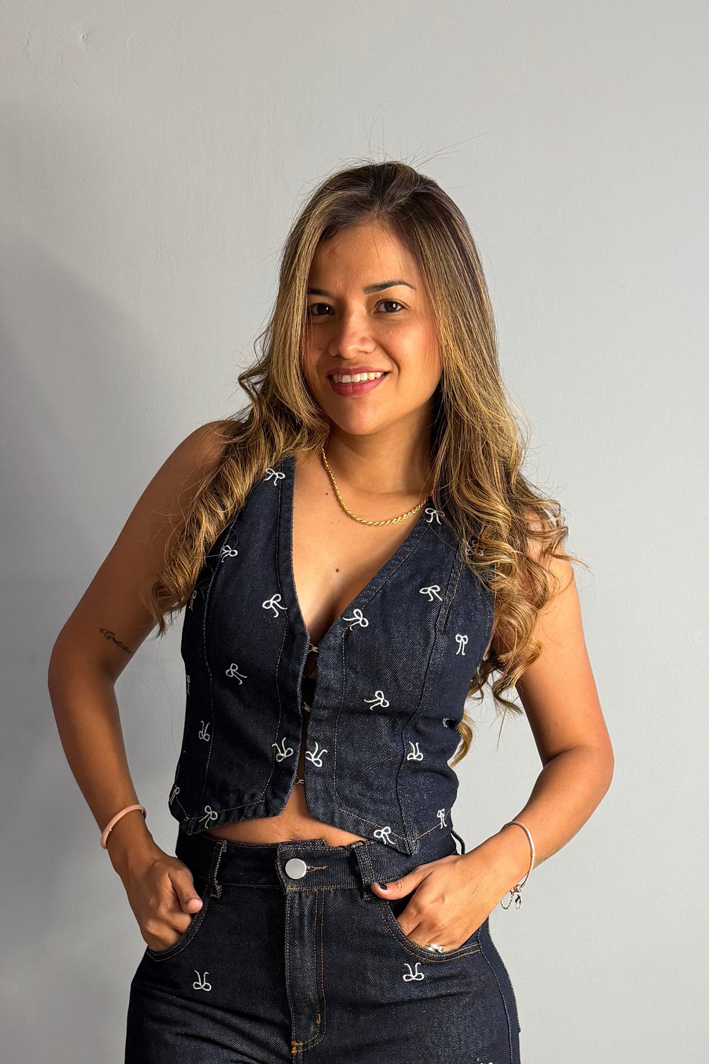 Chaleco Shayla Jeans Bordado