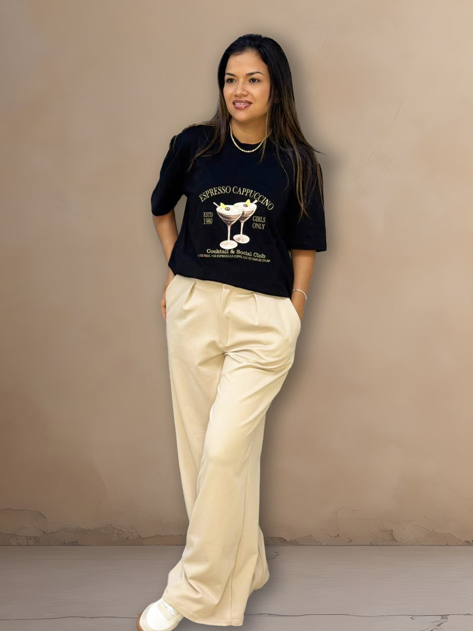 Espresso Cappuccino T-Shirt Olimpi Negra 1025